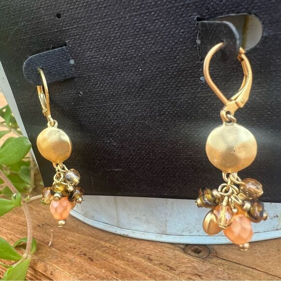 Cookie Lee Matte Gold Tone Beaded Boho Earrings - Picture 7 of 10
